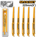 Set 5 lame 225mm, 6 TPI, per seghetto a gattuccio, taglio legno
