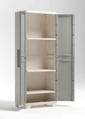 Armadio tuttopiani in resina Linear Wood 68x39x173h, effetto legno, piedini regolabili