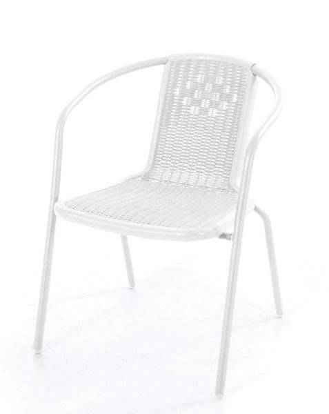 Sedia IOS tipo rattan – Acciaio verniciato, seduta in resina, bianca