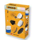 Set 11 Spazzole Multiuso con Gambo 1/4" Ingco