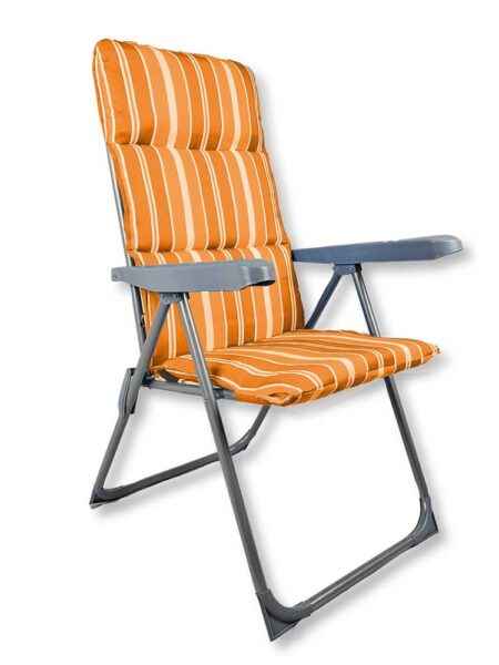 Sedia relax imbottita LYING – Struttura metallo, poliestere, 56x68x108 cm, arancione