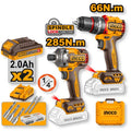 Set Trapano/Avvitatore ad Impulsi 1/4P 20V - 2 Batterie 2.0Ah + 47 Accessori