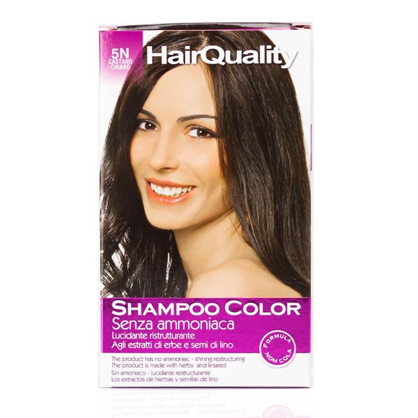 HAIR QUALITY SHAMPOO COLORORANTE CAPELLI CASTANO CHIARO 5N
