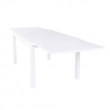 Tavolo Hawaii allungabile in alluminio bianco - 135/270 x 90