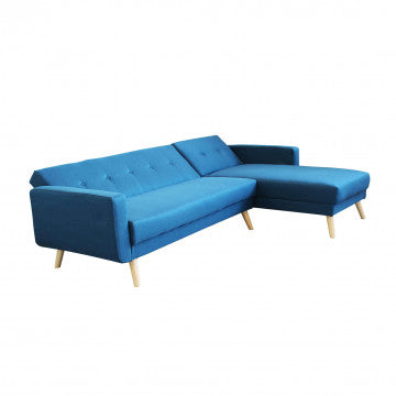Divano Letto Moderno con Struttura in Metallo e Legno