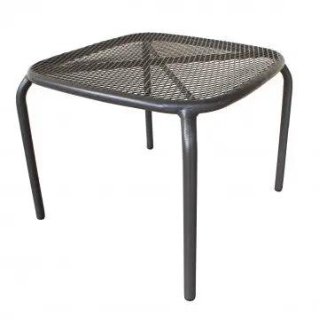 Tavolino Midway: Tavolino da giardino in acciaio bianco, grigio o taupe - 43,5 cm x 41 cm x 41 cm