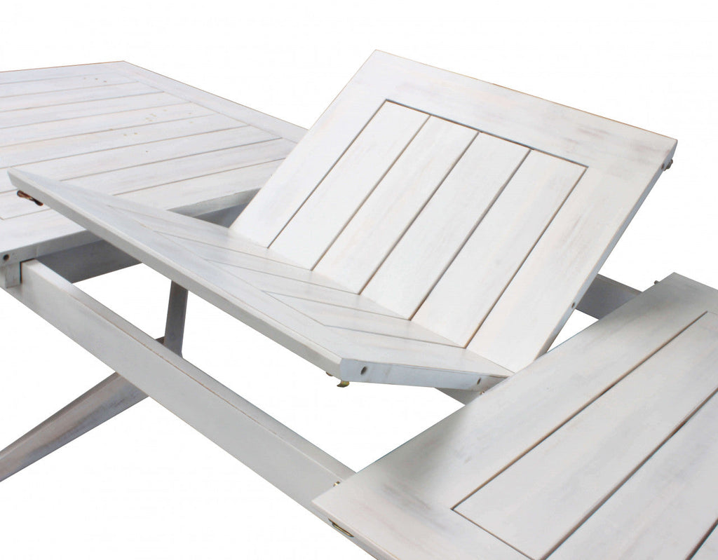 Tavolo Bali allungabile in legno di acacia - Bianco 180/240 x 90