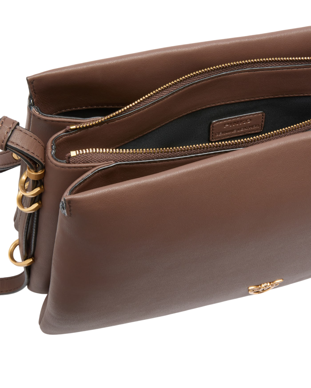 Pinko borsa a tracolla Triplet in pelle marrone