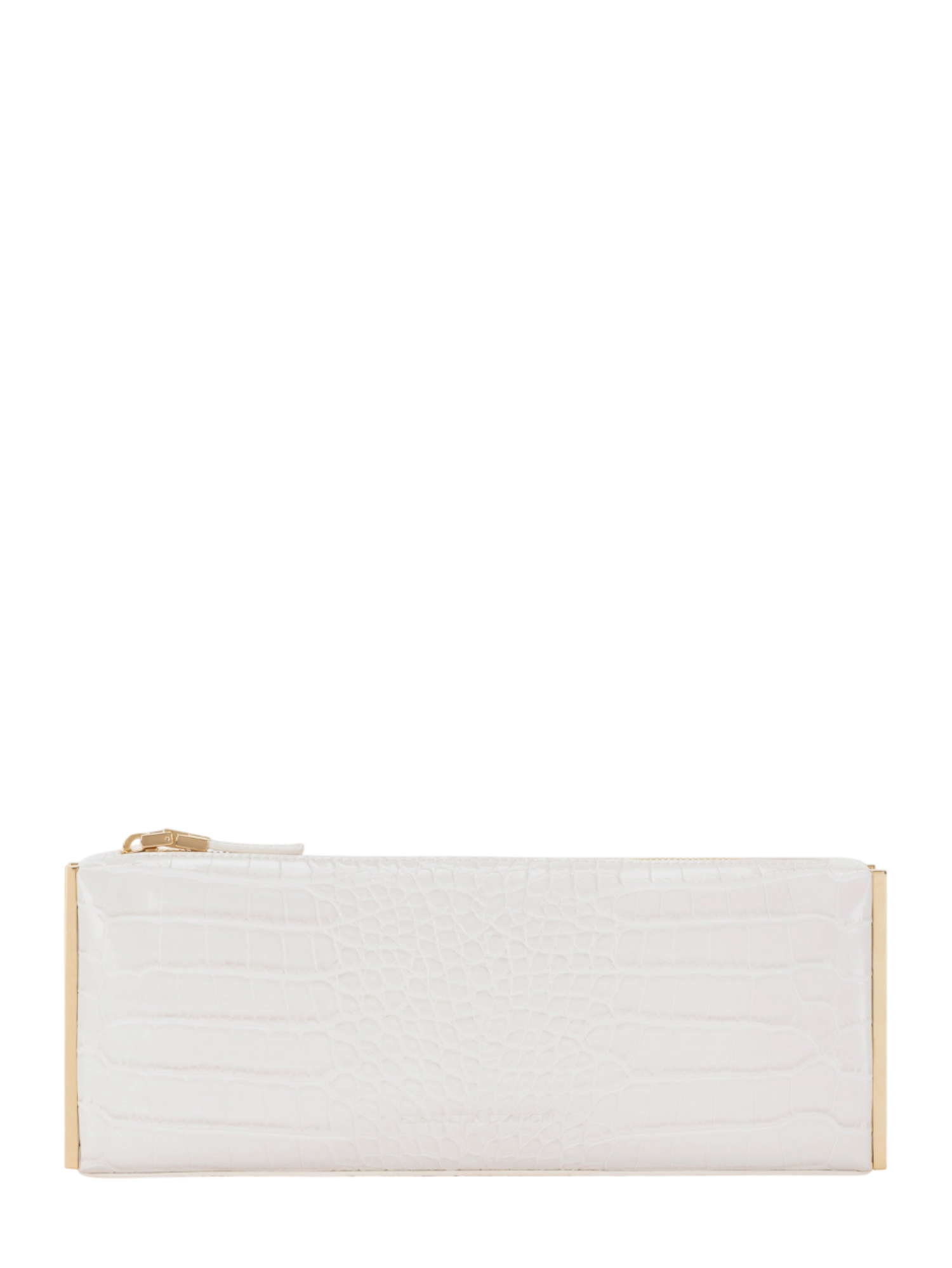 Elisabetta Franchi pochette in ecopelle coccodrillo bianco latte
