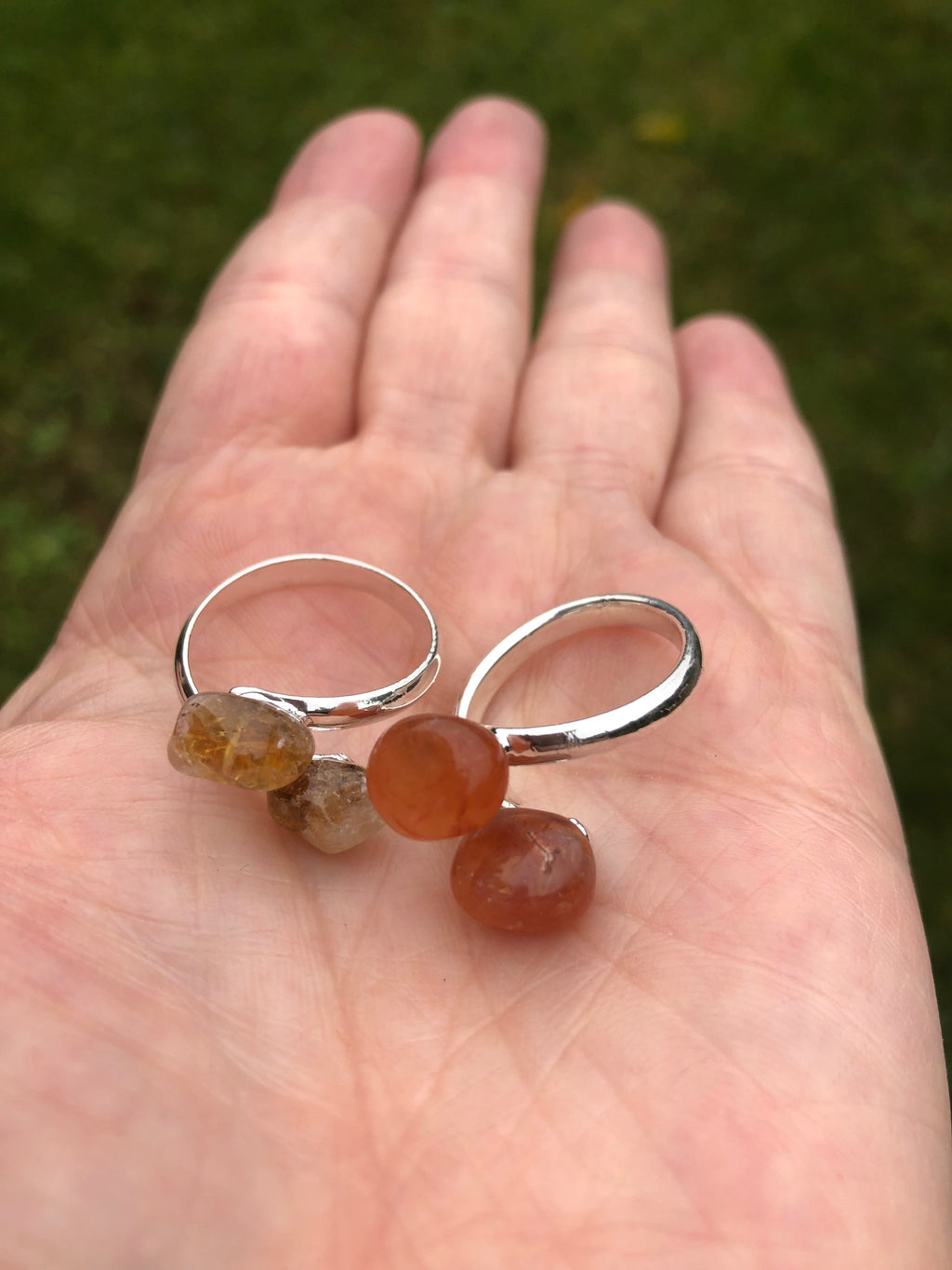 Anello Doppia Pietra Burattata