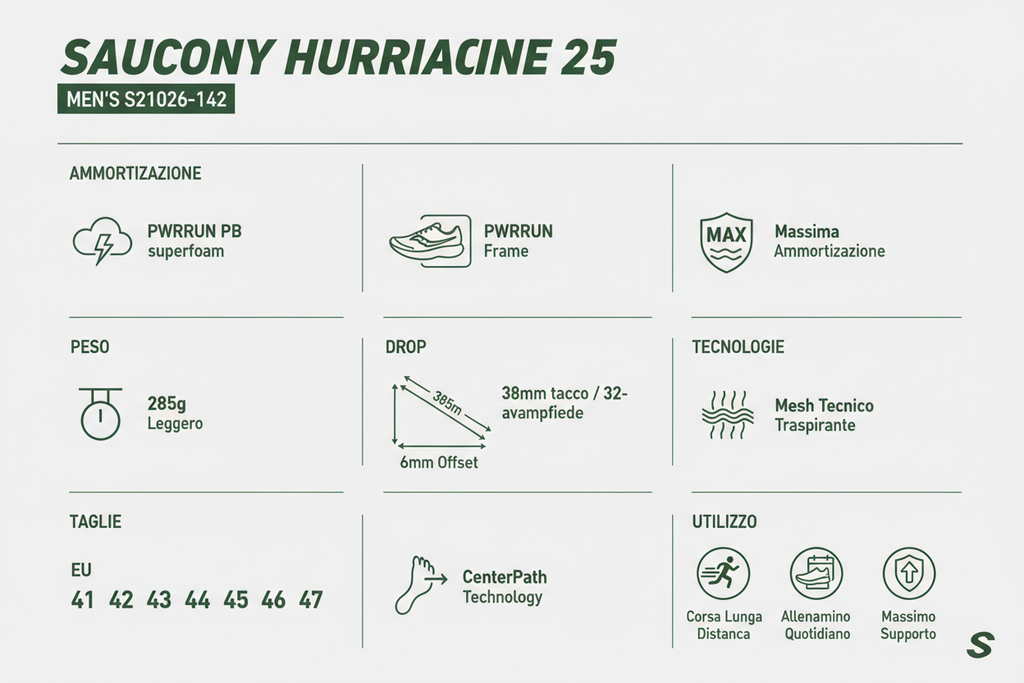 Saucony Scarpe Running Uomo Hurricane 25 S21026-142 Alloro