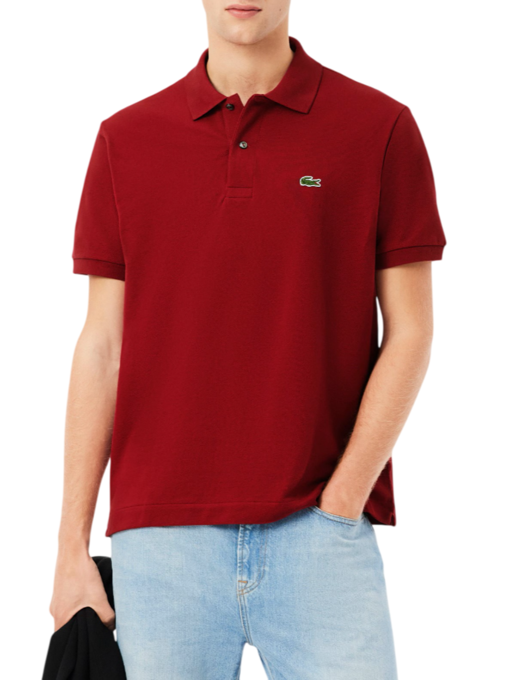 Lacoste polo manica corta 12.12 in piquè rosso scuro