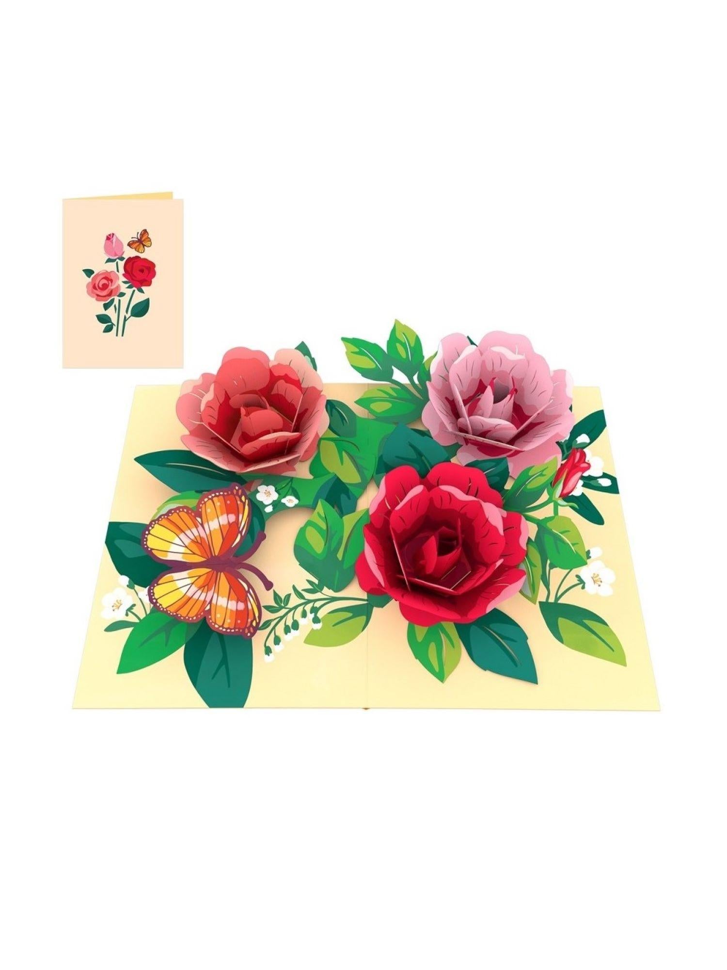 Origamo biglietto di augri con rose