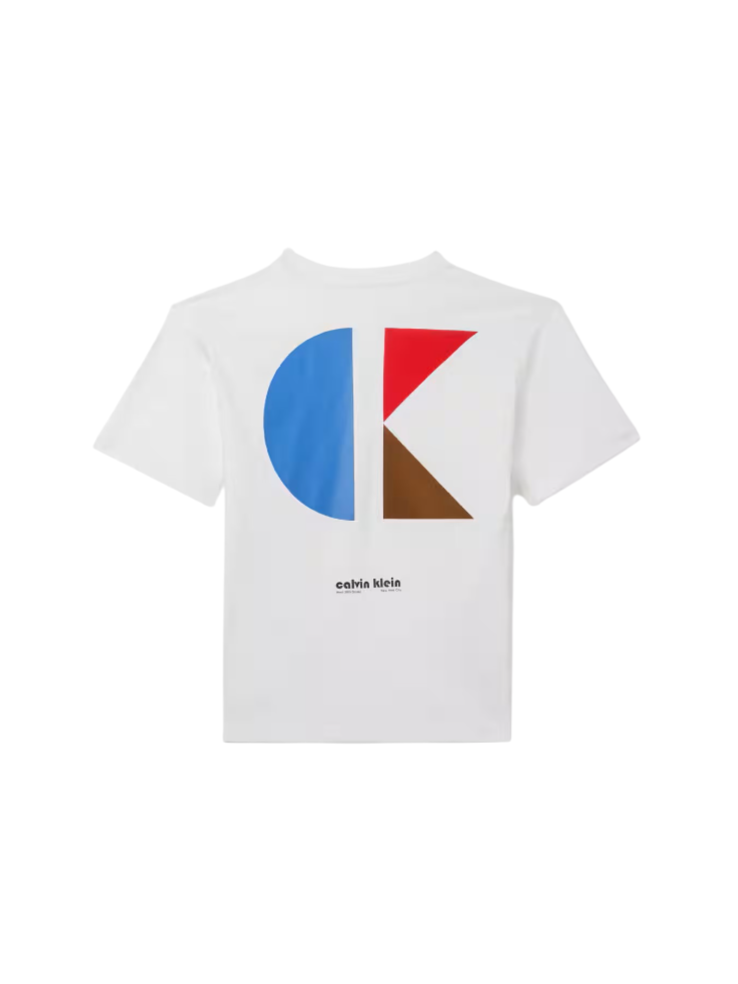 Calvin Klein Jeans T-shirt manica corta con logo bianco
