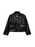 Calvin Klein giubbino biker bambina in ecopelle nero