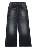 Diesel jeans bambina gamba larga lavaggio grigio
