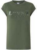 Pinko T-shirt Marrakech manica corta con logo verde militare