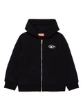 Diesel felpa con zip e cappuccio Smacis nero