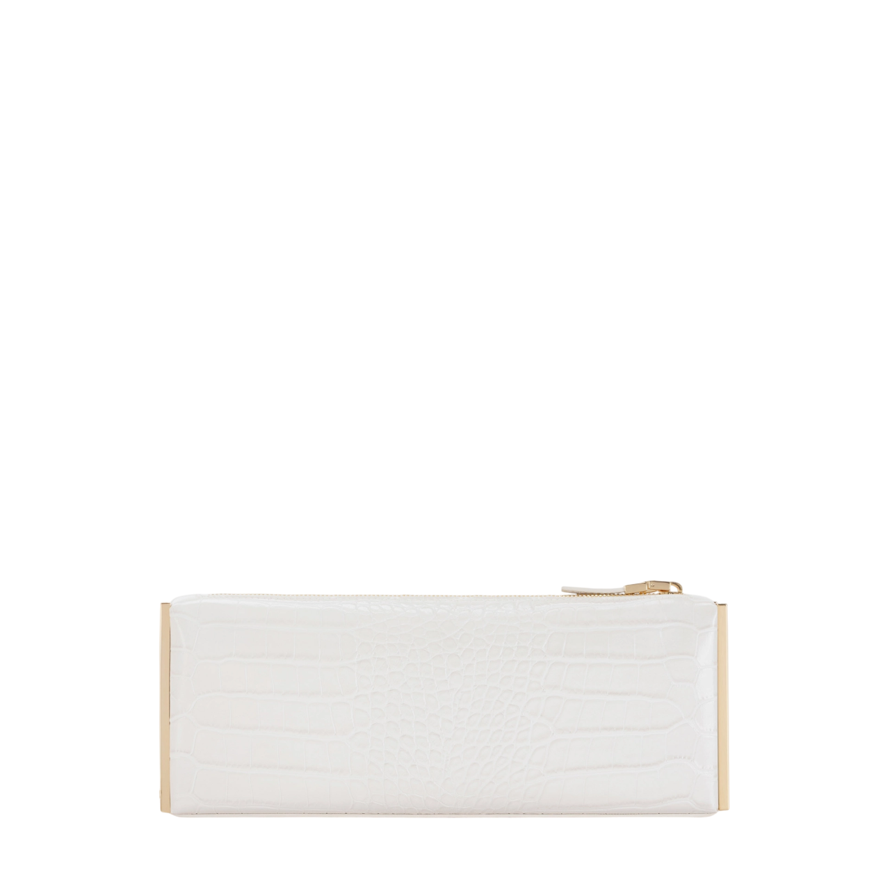 Elisabetta Franchi pochette in ecopelle coccodrillo bianco latte