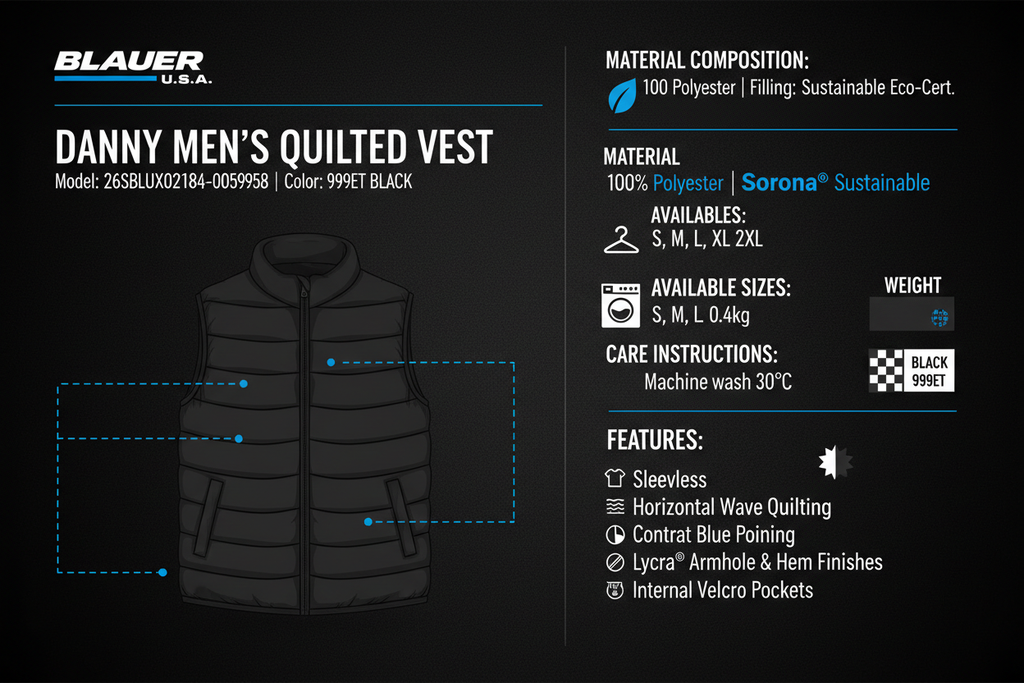 Blauer Gilet Smanicato Uomo Nero Quadri Sorona Danny - 26SBLUX02184-005958 999ET