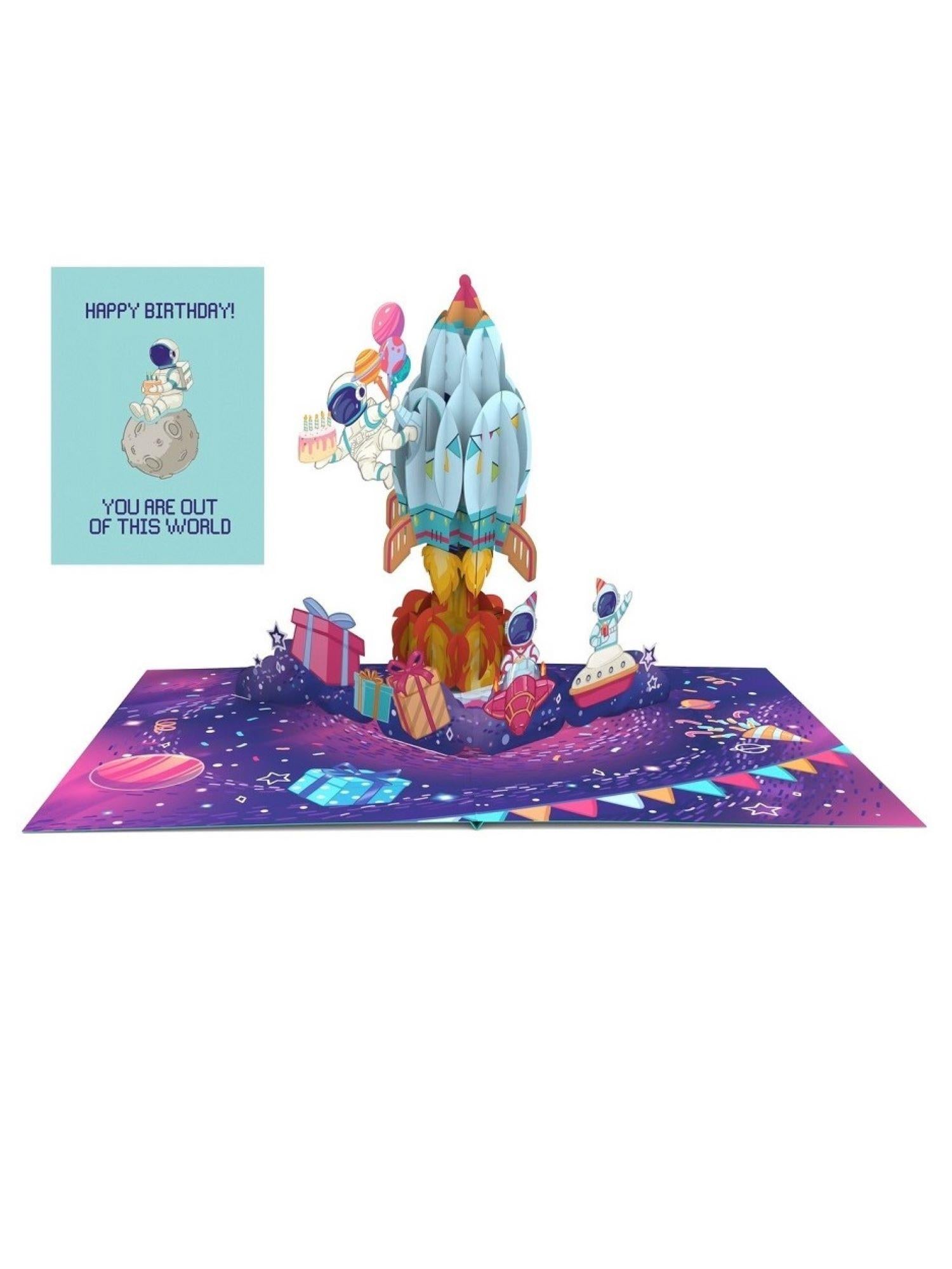 Origamo biglietto di auguri Space birthday