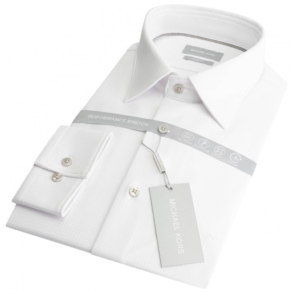 Michael Kors camicia manica lunga Perfermance stretch bianco