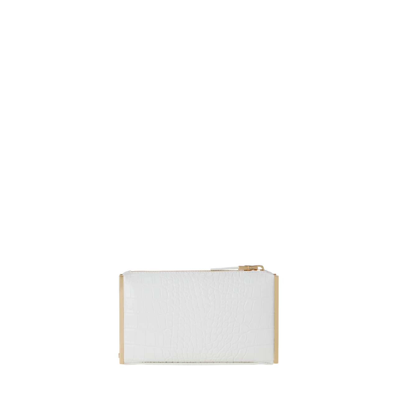 Elisabetta Franchi clutch in ecopelle coccodrillo bianco