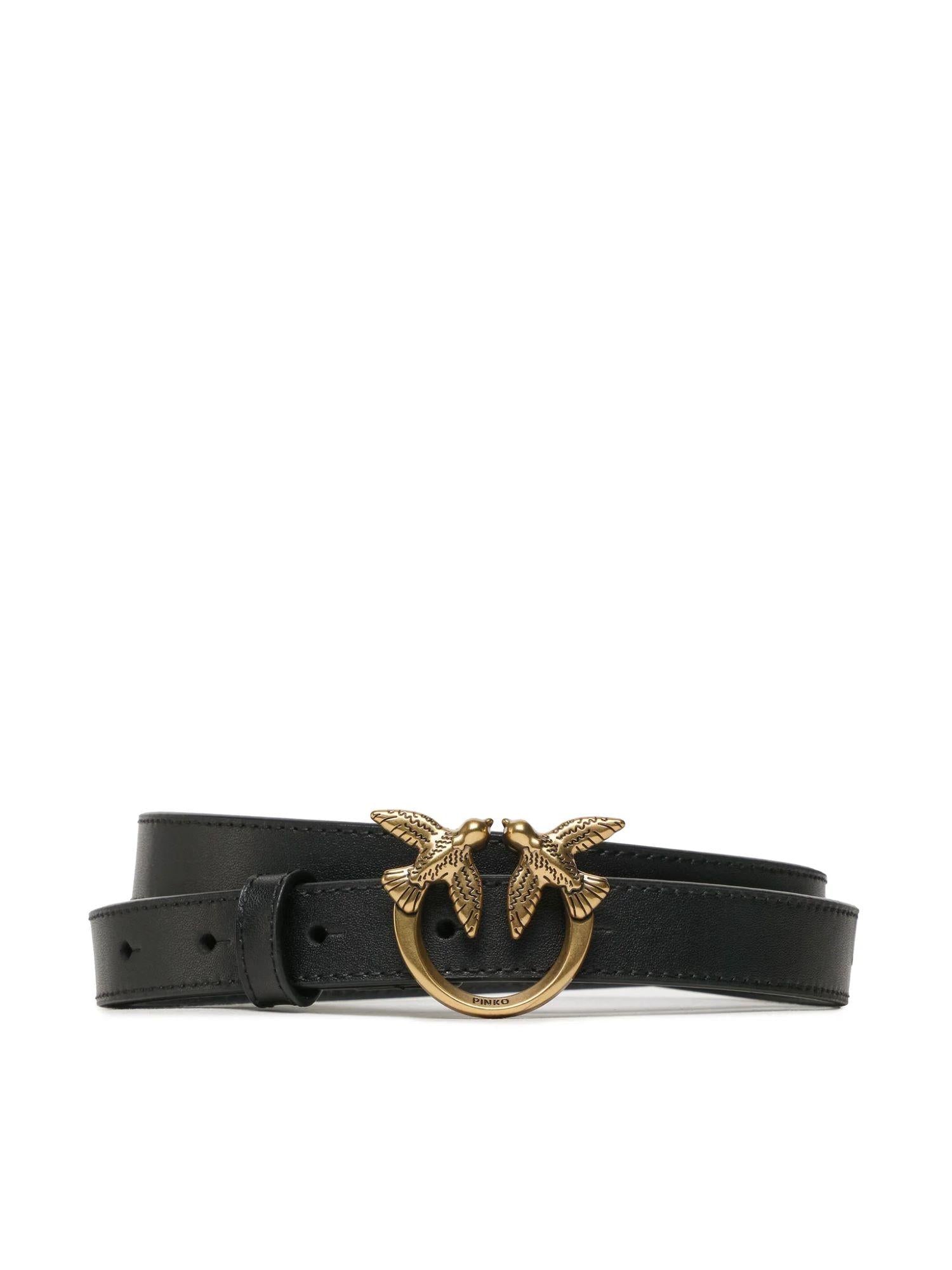Pinko cintura Love Berry h2 in pelle nero oro