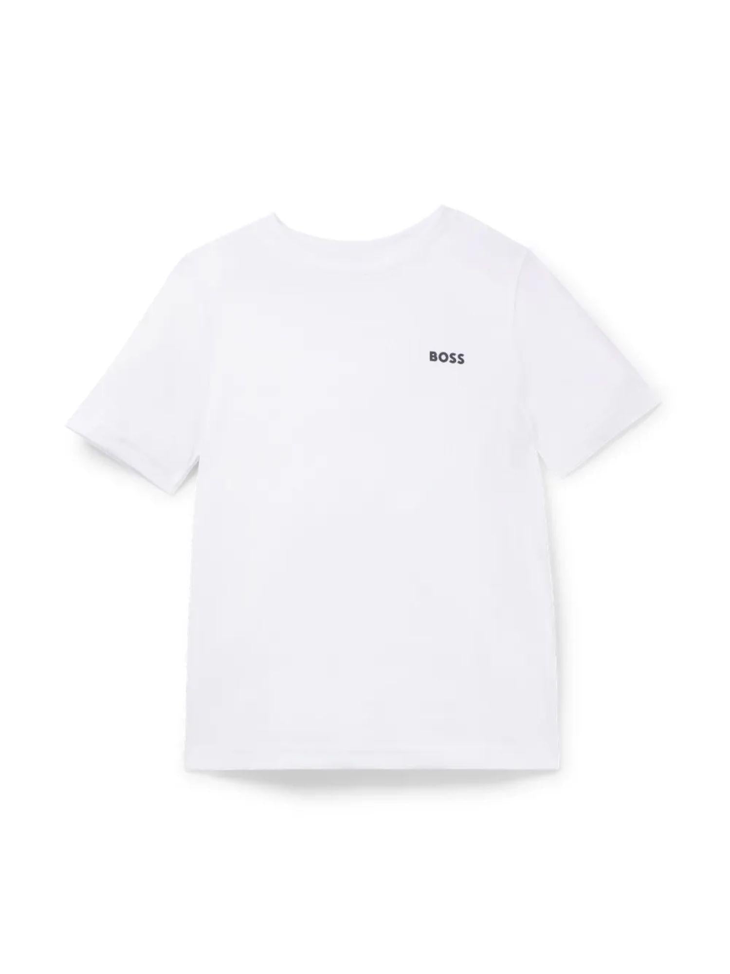 Boss T-shirt maniche corte in jersey con logo bianco