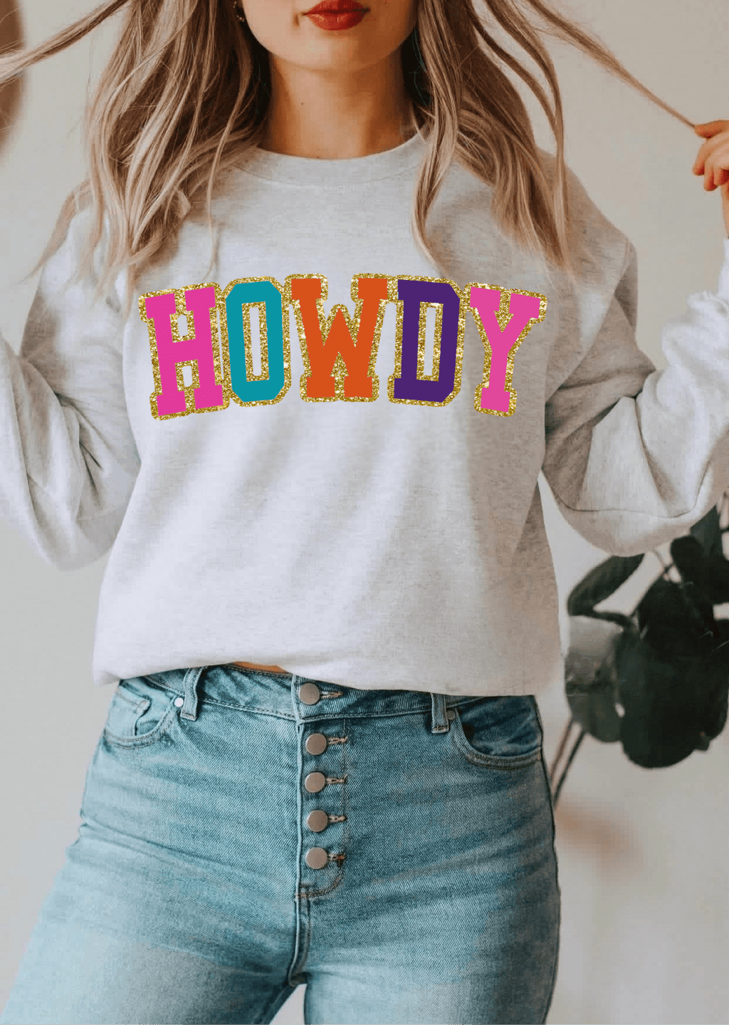 Howdy w/ Glitter Print