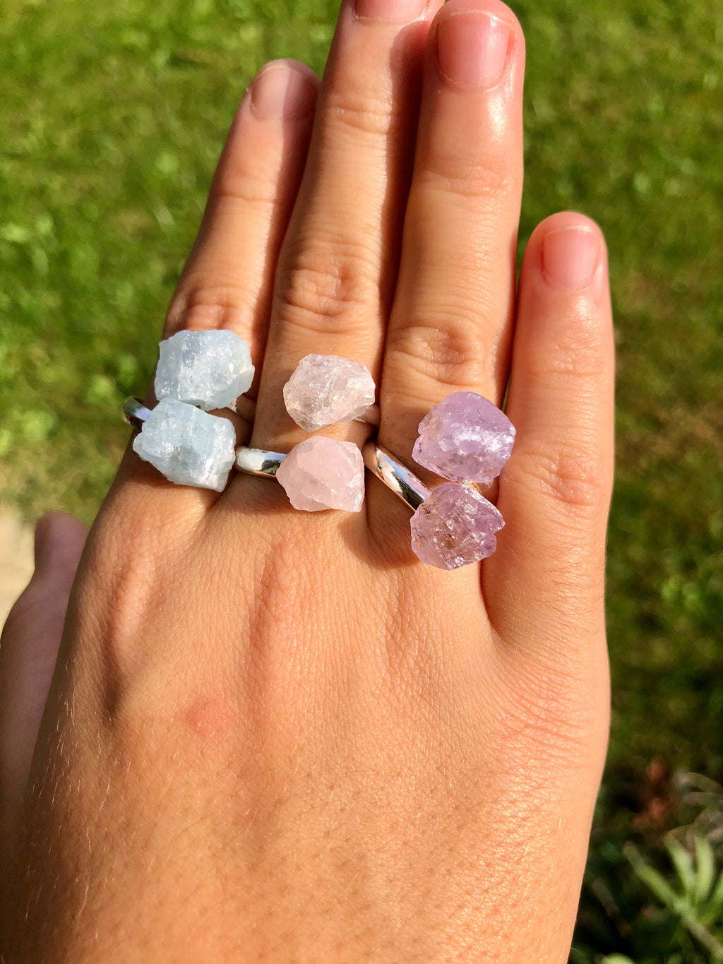 Anello Doppia Pietra Grezza