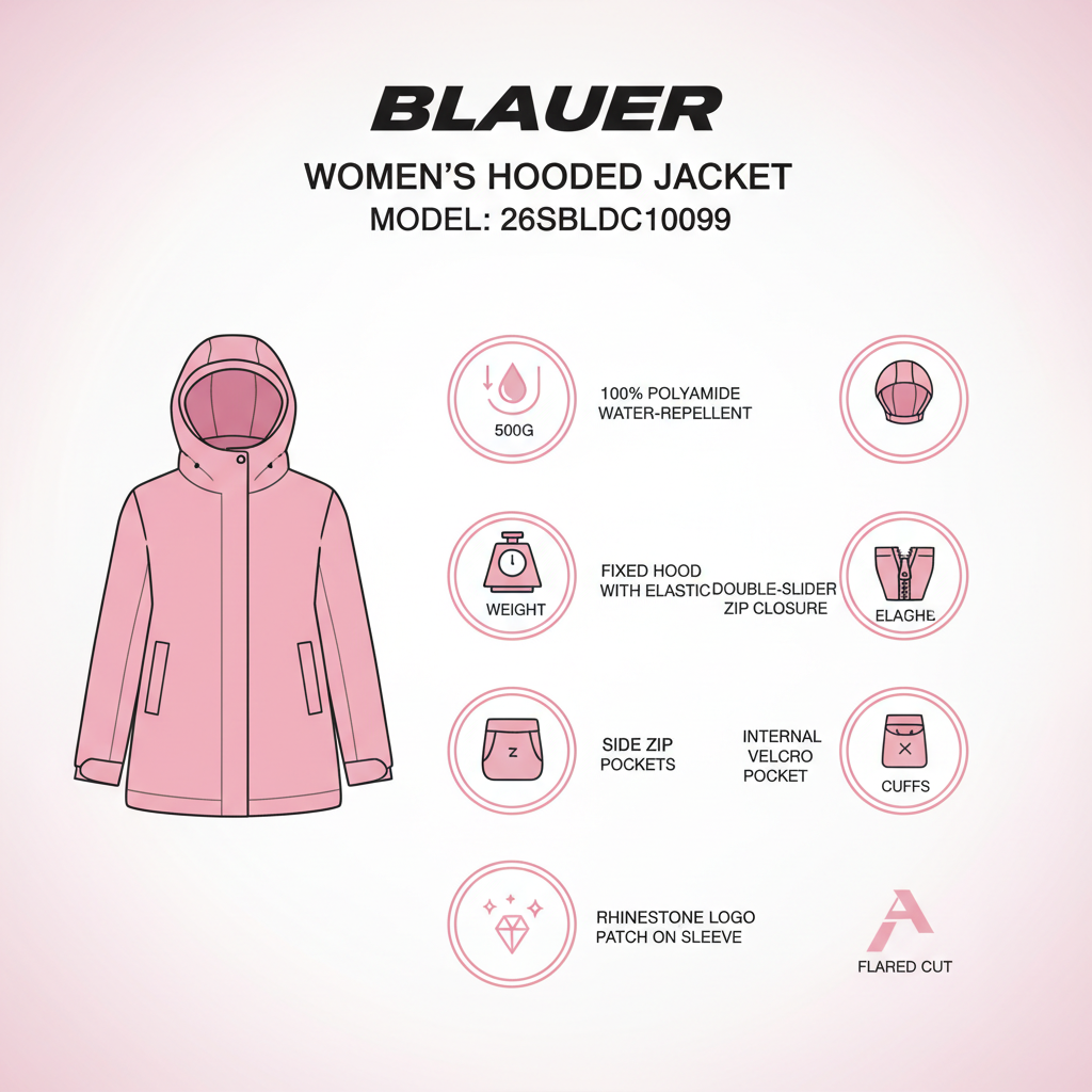 Blauer Donna giubbino con cappuccio 26SBLDC10099 007462 409 rosa