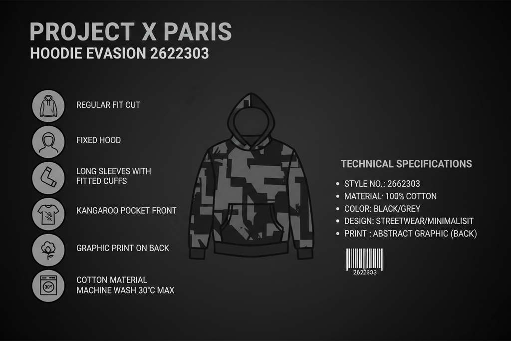 Project X Paris Felpa Cappuccio Evasion 2622303 Nero Uomo