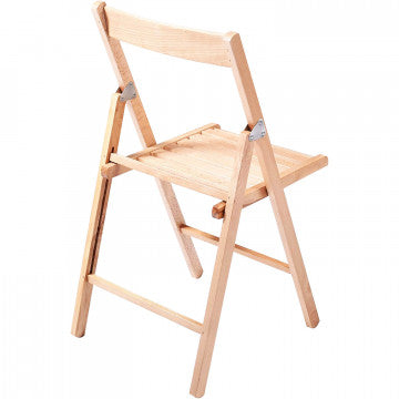 Sedia pieghevole in legno di faggio color marrone naturale