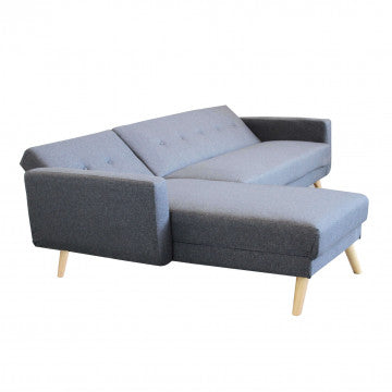 Divano Letto Moderno con Struttura in Metallo e Legno