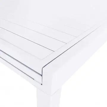 Tavolo Hawaii allungabile in alluminio bianco - 135/270 x 90