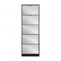 Scarpiera Susie: 5 Ante Legno Grigio Scuro, Specchio Incorporato