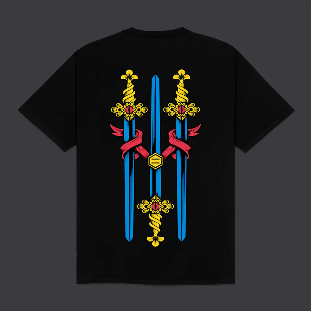 Dolly Noire T-shirt Uomo Tre di Spade Napoletane Nera - TS1214-TT-01