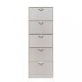Scarpiera Legno 5 Ante Susie Bianca - 60x24x180cm, Color Bianco