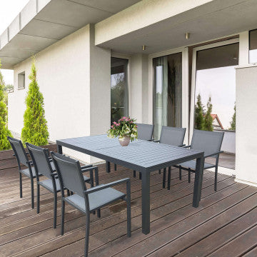 Tavolo Formentera allungabile in alluminio 160/240 X 90