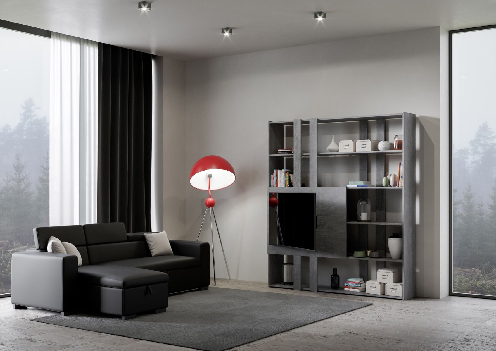Libreria Multifunzionale Porta TV Kato 178x204x36 cm