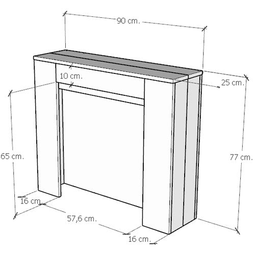 Tavolo Consolle Estensibile Kiba 90x25/211 cm