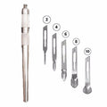 KIT PROFESSIONALE MANICO SGORBIE + LAME 2 PEZZI X 2,4,6,8,10