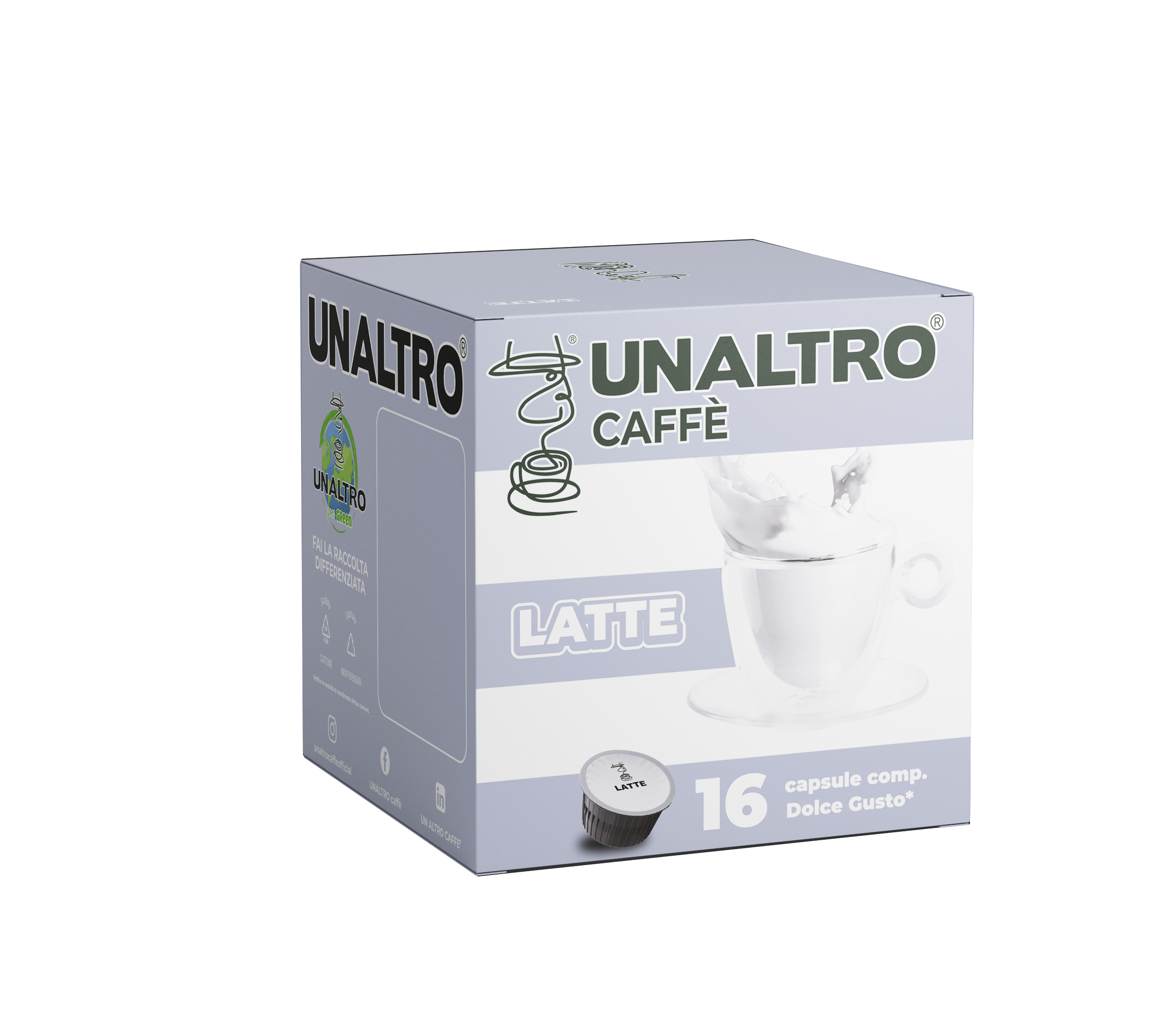 16 CAPSULE DOLCE GUSTO®   UNALTRO CAFFE MISCELA LATTE.