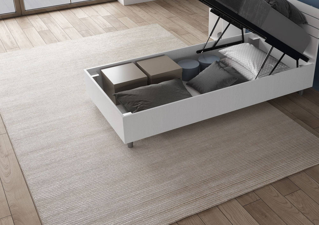 Letto singolo senza rete, con rete e contenitore 80x200 testata inclinata Demas