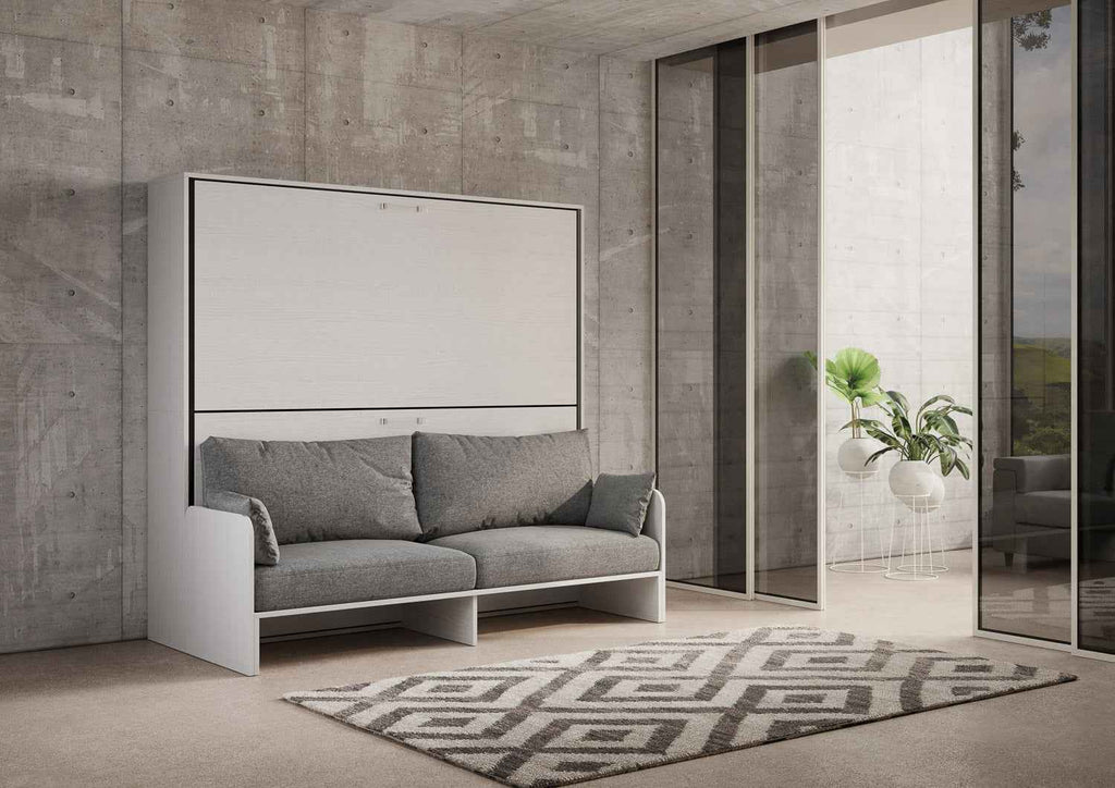 Letto a scomparsa doppio orizzontale Kando Sofà con materassi