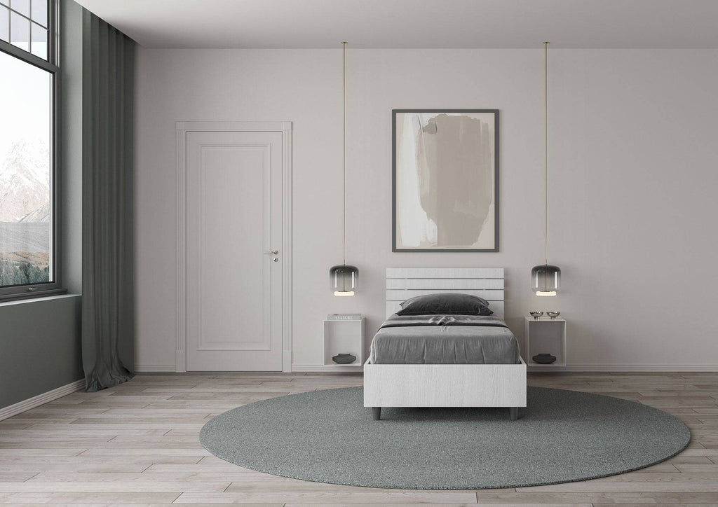 Letto Singolo 80x200 Ankel con Testata Inclinata e Contenitore