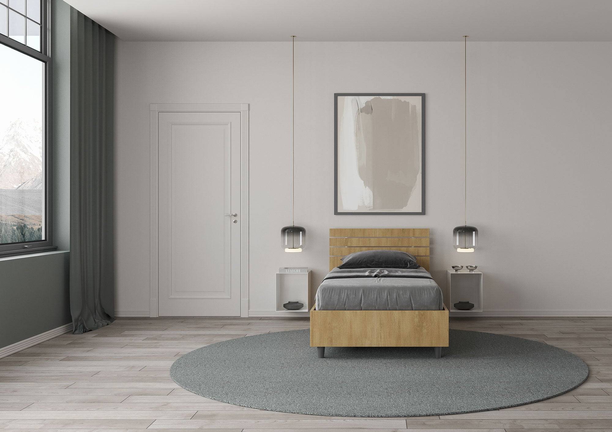Letto singolo 80x200 testata dritta con doghe Ankel