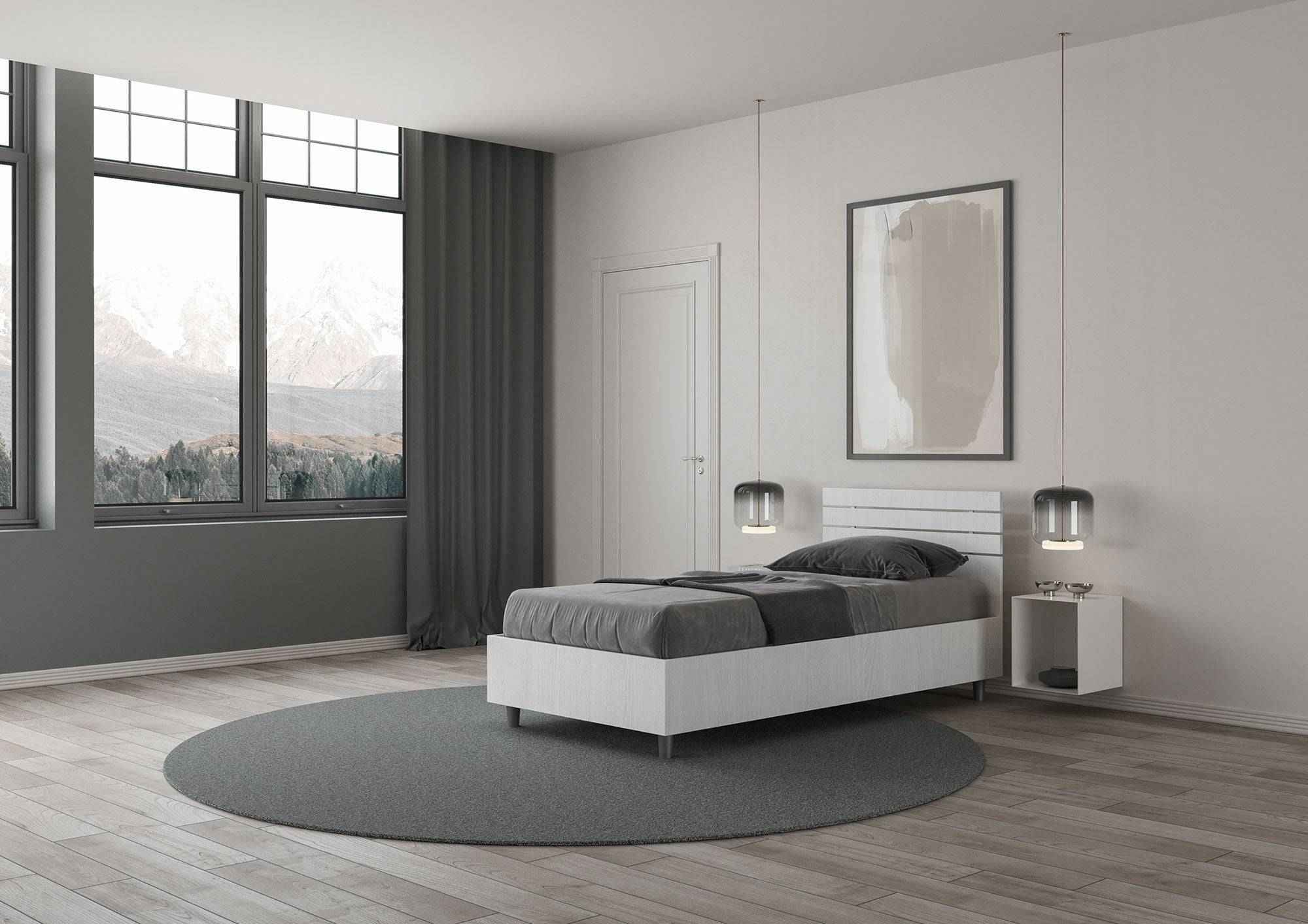 Letto singolo 80x200 testata dritta con doghe Ankel