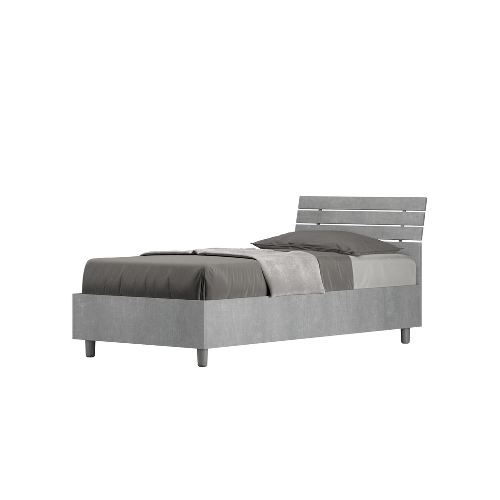 Letto Singolo 80x200 Ankel con Testata Inclinata e Contenitore